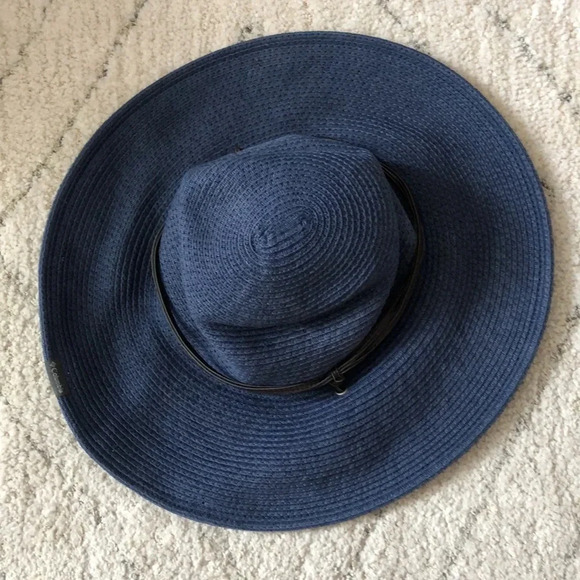 Columbia Global Adventure packable Wide Brim Chin Strap  Straw Hat navy blue - Picture 3 of 7